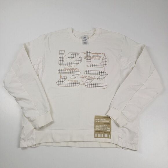 Disney Park Star Command Buzz Lightyear Sweatshirt Beige Light Sweater Medium - Picture 1 of 11